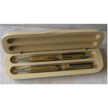 Coffret stylo et porte-mine standard bois de Bocote